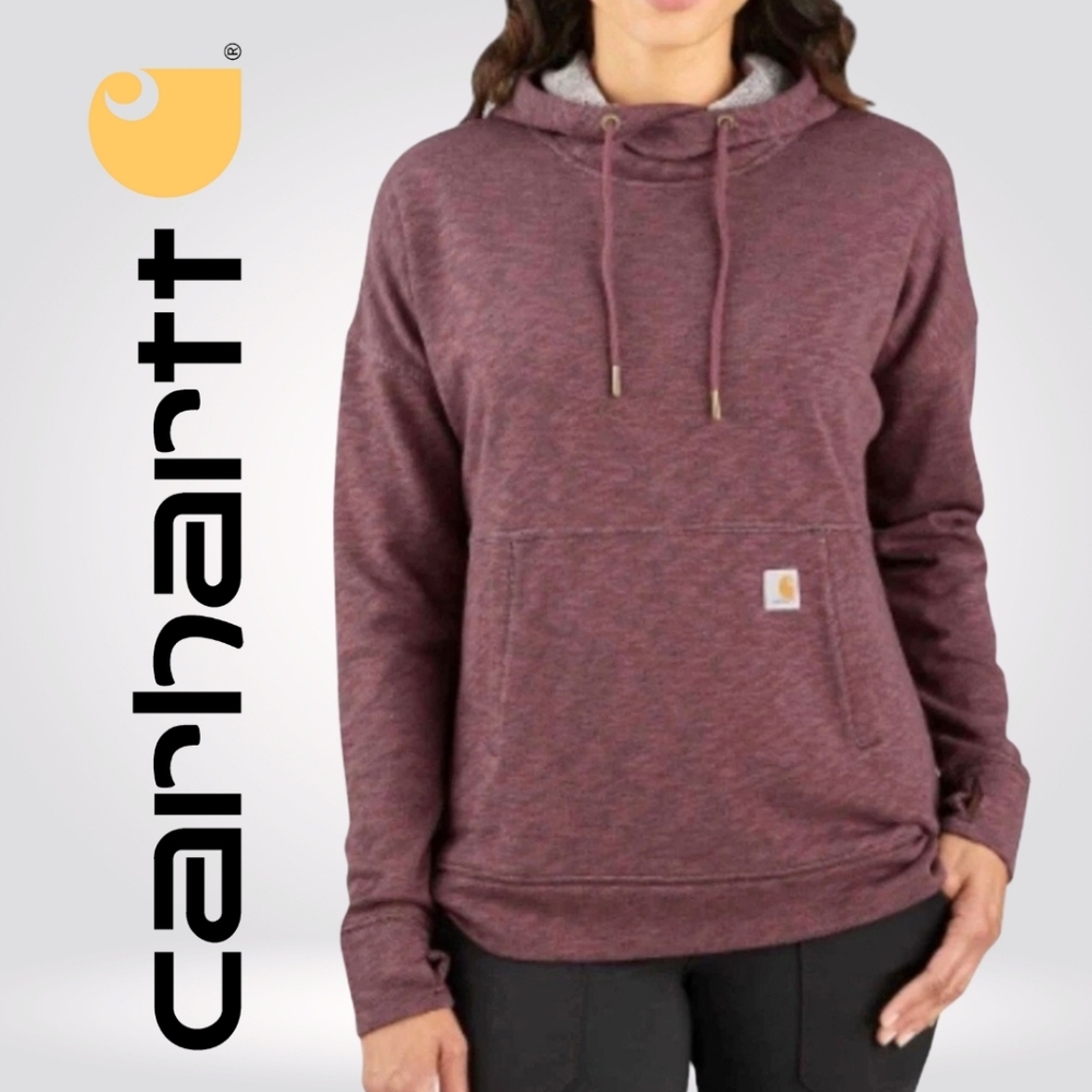Carhartt Women's Newberry Cowl Hoodie Heather Purple/Maroon Pullover Sz M (8/10)